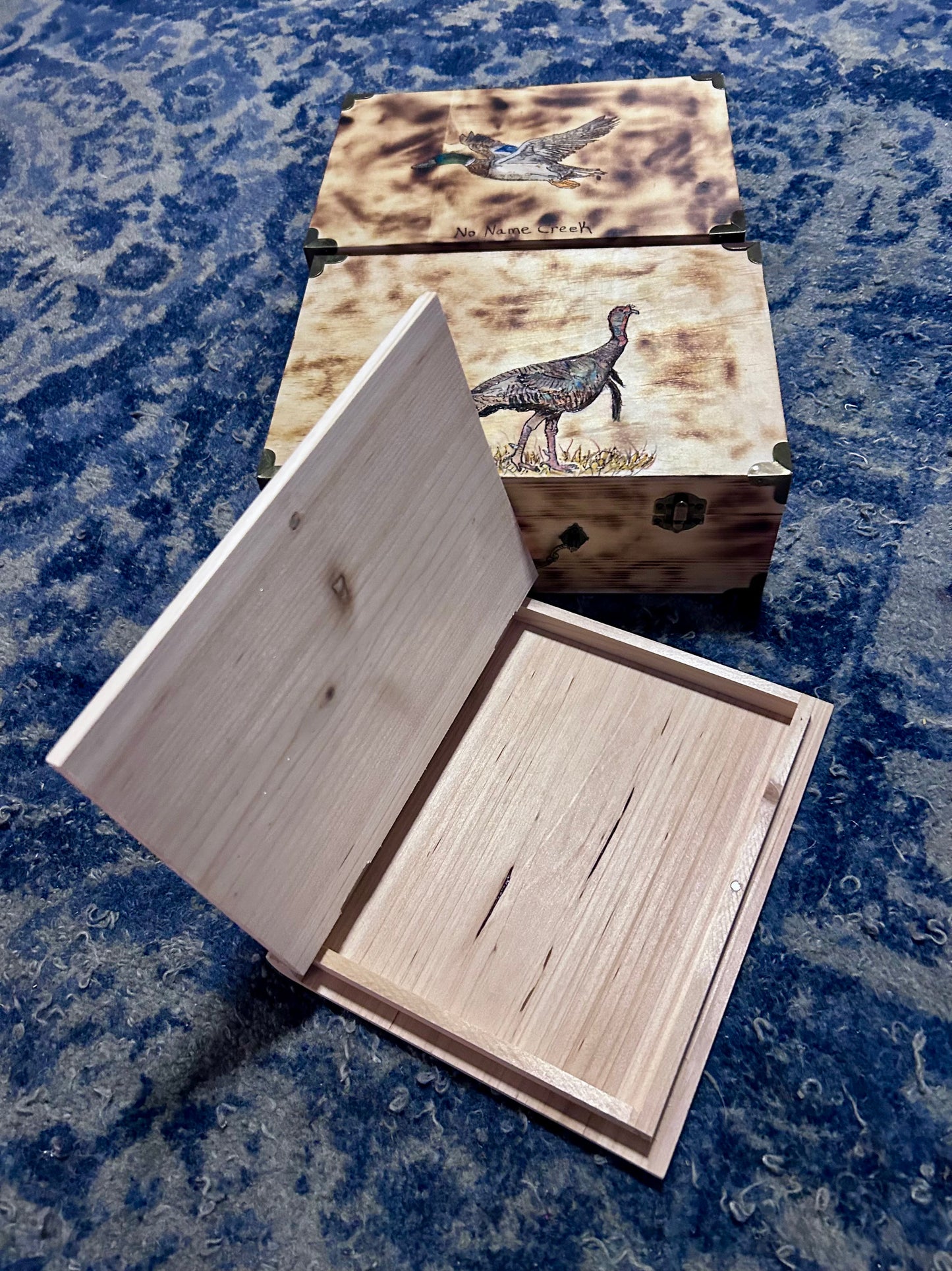 Wood Burning Art Book Shaped Box