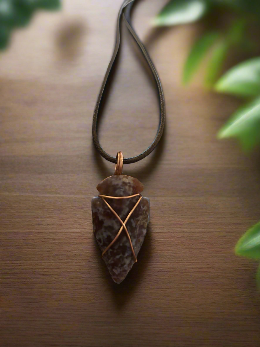 Mystery Arrowhead necklace pendant and Key Chain Ring