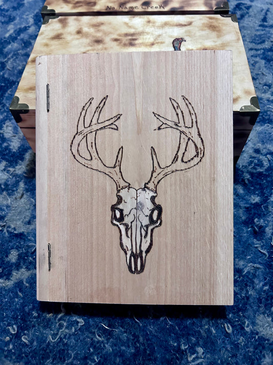 Wood Burning Art Book Shaped Box