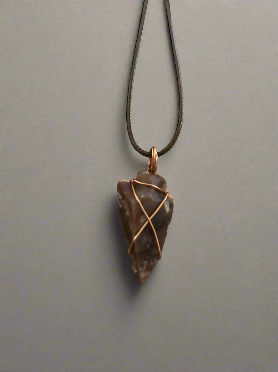 Mystery Arrowhead necklace pendant and Key Chain Ring